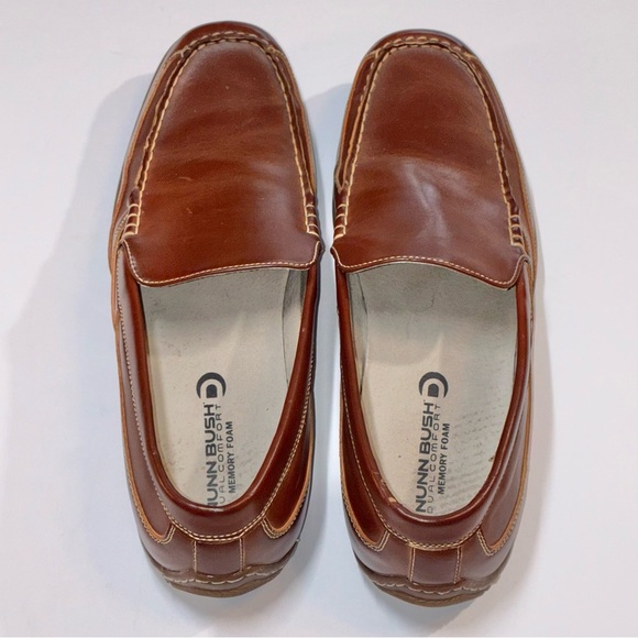 Nunn Bush Men's Cale Cognac Memory Foam Slip-On Leather Loafer Sz 11 Worn Once - Picture 5 of 10